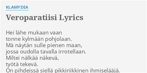 nlk nkev lapsi|Veroparatiisi Lyrics by Klamydia